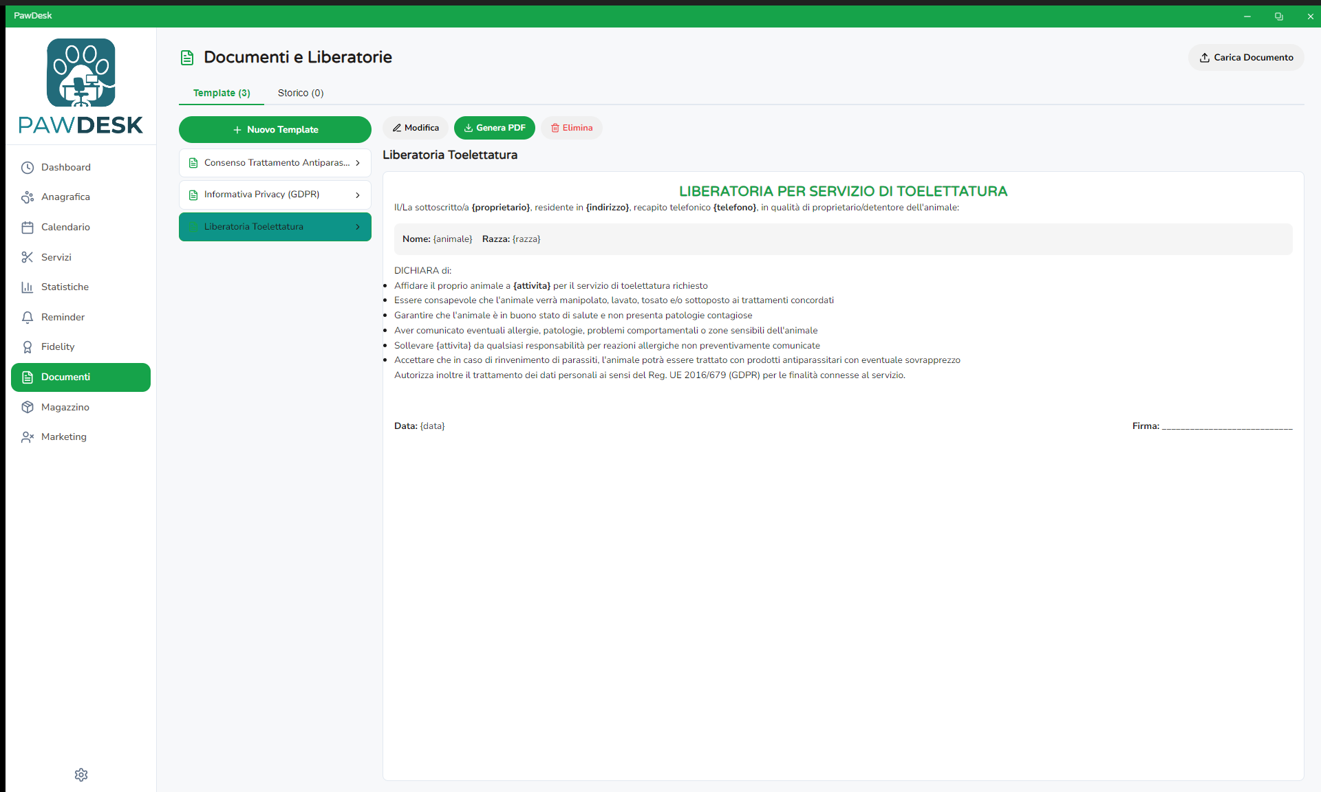 Modelli di documenti e liberatorie